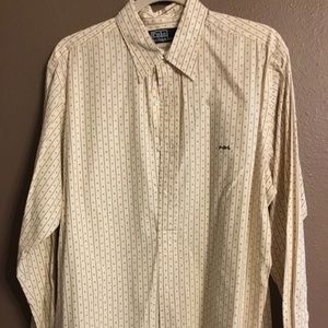 Polo Ralph Lauren cream black shirt size Large